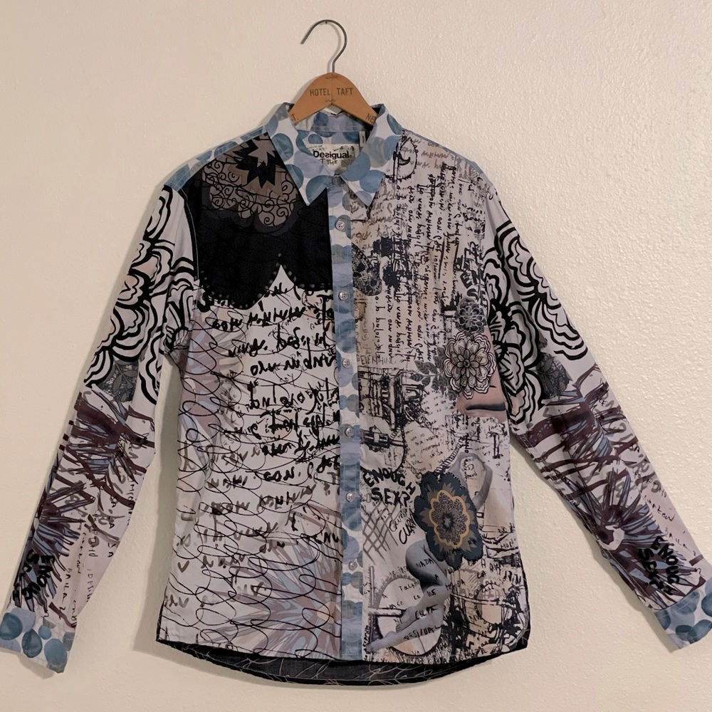 Desigual - Not The Same - Patchwork Long Sleeve Button Up - 100% Cotton